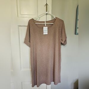MTS Brown Oversized Short Sleeve Tunic